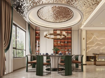 新中式餐厅3D模型下载